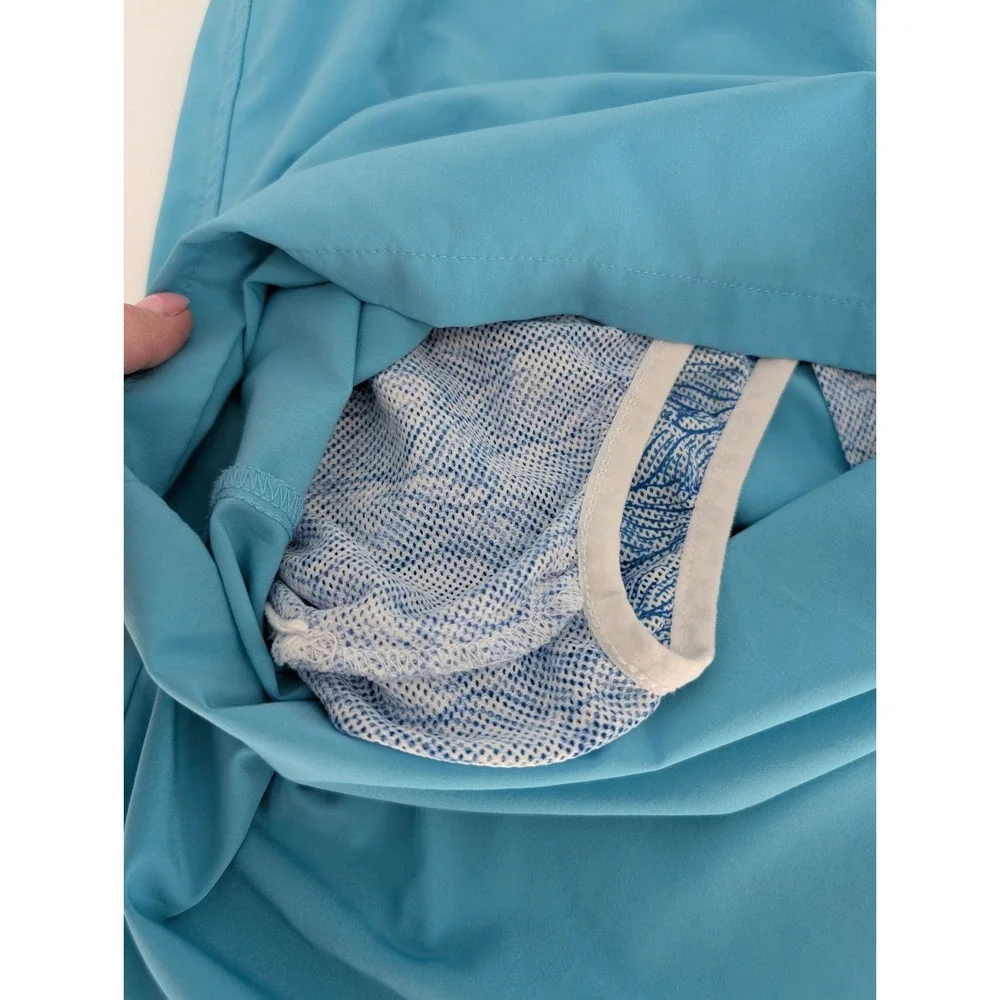 Peter Millar Nautilus Spiral Magic Print Swim Shorts Mens XXL Blue Seaside Beach